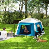 OUTSUNNY Inflatable Camping Tent, Easy Setup 2 Man Tent in Light Blue