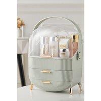 Living and Home Cosmetic Organizer Skincare Display Box With 2 Layers Of Storage Boxes And Transparent Lid in Green