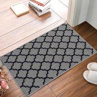Smart Living Trellis Heavy Duty Machine Washable Hallway Kitchen Non Slip Door Mat in Grey | Size: 80 cm x 300 cm