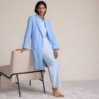 Lands' End Women's Cotton Terry Knee Length Robe in Pale Blue | Size: 16-18