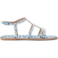 Carvela Women's 'Confetti Flat' Fabric Sandals in Blue | Size: 4