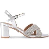 Carvela Women's 'Divine Block Wf' Sandals in Silver | Size: 3