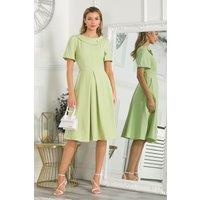 Jolie Moi Women's Debora Button Neck Dress in Yellow | Size: 8