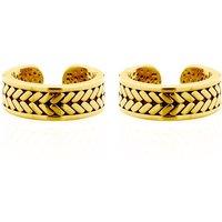 Jewelco London Women's Gold-plated Silver Wheat Olive Brand Slip-on Helix Cuff Earrings in Gold