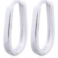 Jewelco London Women's Silver Oval Pear Drop Earrings