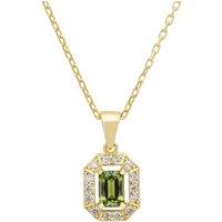 Latelita Women's Whistledown Gemstone Pendant Necklace Peridot Gold in Green