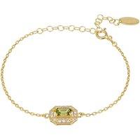 Latelita Women's Whistledown Gemstone Bracelet Peridot Gold in Green