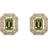 Latelita Women's Whistledown Gemstone Stud Earrings Peridot Gold in Green