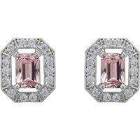 Latelita Women's Whistledown Gemstone Stud Earrings Morganite Silver in Pink