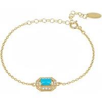 Latelita Women's Whistledown Gemstone Bracelet Turquoise Gold in Blue