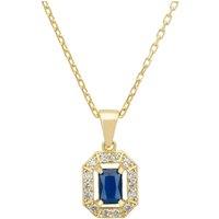 Latelita Women's Whistledown Gemstone Pendant Necklace Sapphire Gold in Blue