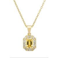 Latelita Women's Whistledown Gemstone Pendant Necklace Citrine Gold in Yellow