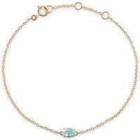 Gemondo Women's Classic Oval Blue Topaz Single Stone Bracelet in 9ct Yellow Gold | Size: 7 inches