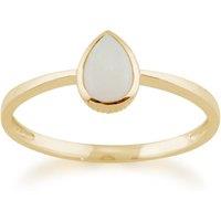 Gemondo Women's Classic Pear Shaped Opal Ring in 9ct Yellow Gold in White | Size: O