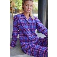 British Boxers Women's "Lomond" TartanBrushed Cotton Pyjamas in Bright Pink | Size: 2XL