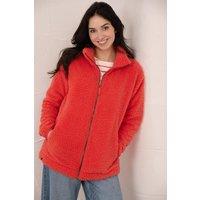 Lighthouse Clothing Women's Seashell Full Zip Sherpa Fleece in Red | Size: 18