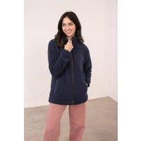 Lighthouse Clothing Women's Seashell Full Zip Sherpa Fleece in Dark Blue | Size: 10