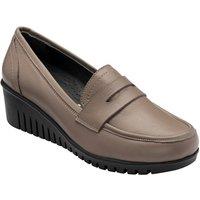 Lotus Women's 'Detroit' Leather Wedge Shoes in Grey | Size: 8