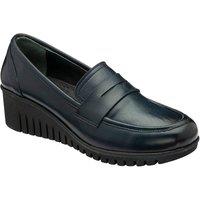 Lotus Women's 'Detroit' Leather Wedge Shoes in Navy | Size: 5