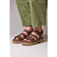 Moshulu Women's 'Diantha' Chunky Adjustable City Sandals in Brown | Size: 5