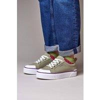 Moshulu Women's 'Levan' Chunky Canvas Trainers in Pale Green | Size: 6