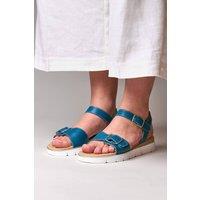 Moshulu Women's 'Philly' Cushioned Slingback City Sandals in Teal | Size: 6.5