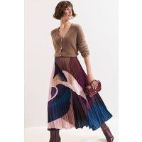 Phase Eight Women's Elmina Pleated Midi Skirt in Aubergine | Size: 10