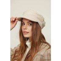 WOVCOR Women's Brushed Wool Blend Baker Boy Cap Hat in Beige