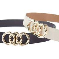 WOVCOR Women's Double Pack Ring Detail Women's Belt Set | Size: Small