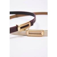 WOVCOR Women's Double Pack Slim Rectangle Buckle Women's Belt Set | Size: XS