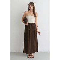 WOVCOR Women's Elasticated Waist Modal Maxi Skirt in Brown | Size: 12