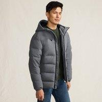 Lands' End Men's Hooded Wool-Like Puffer Jacket in Charcoal | Size: XL