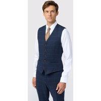 Antique Rogue Men's Ezra Blue Check Waistcoat | Size: 48R
