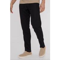 Threadbare Men's 'Fellow' Linen Blend Drawcord Trousers in Black | Size: Medium