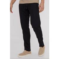 Threadbare Men's 'Fellow' Linen Blend Drawcord Trousers in Black | Size: Large