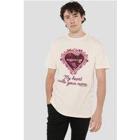 Netflix Bridgerton My Heart Calls Your Name T-Shirt, Natural in Beige | Size: 2XL