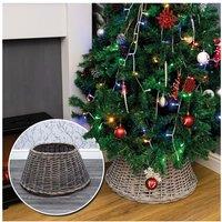 Netagon Home Indoor Festive Christmas Tree Skirt in Brown