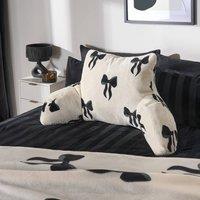 OHS Bows Cuddle Cushion Soft Fleece Reading Pillow in White