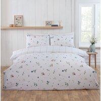 Rapport Home Meadow Brushed Cotton Reversible Duvet Cover Set with Pillowcase | Size: Double