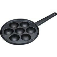 KitchenCraft Cast Iron Danish Pancake Pan in Black