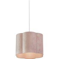 Lighting Collection Blush Scallop Shade Lamp Shade in Pink