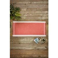 Deyongs Shoreline Stripe Beach Towel Stone 80x165cm 400gsm in Coral | Size: 80x165 cm