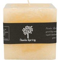 Nicola Spring Square Vanilla Pillar Candle - 120 Hours - Cream in Beige