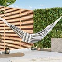 VonHaus 2 Person Striped Double Polycotton Garden Hammock in White | Size: 1 Pack