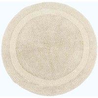 Homescapes Luxury Round Bath Mat Reversible 100% Cotton 1600GSM, 80cm, Quick Dry in Cream