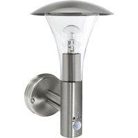 First Choice Lighting Halo - Brushed Stainless Steel Outdoor IP44 Motion Sensor Wall Light in Silver