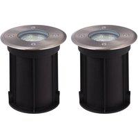 First Choice Lighting Set of 2 Lipa - Outdoor Recessed Ground Lights in Silver