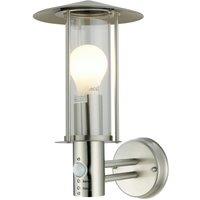 First Choice Lighting Treviso - Brushed Stainless Steel Motion Sensor Outdoor Security Light in Silver
