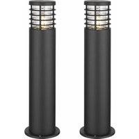 First Choice Lighting Set of 2 Bloom - Black IP44 Outdoor 50cm Post Lights