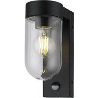 First Choice Lighting Parnie - Black Motion Sensor Outdoor Wall Light
